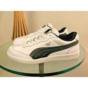 PUMA MEN'S RETRO LEATHER SNEAKERS WHITE SIZE 6.5
